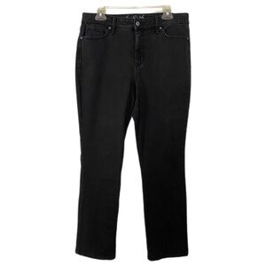 Gloria Vanderbilt All Around Slimming Effect Rail Straight Jeans Black Size 10